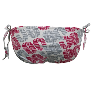 Tie Side Tri Bikini Bottom (White/Pop Pink)