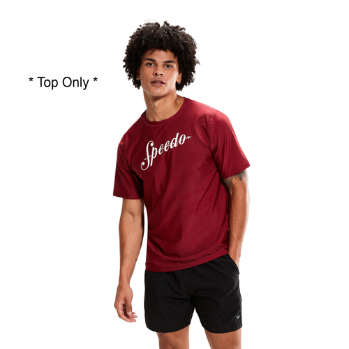 Oxblood Printed Short Sleeve Swim Tee