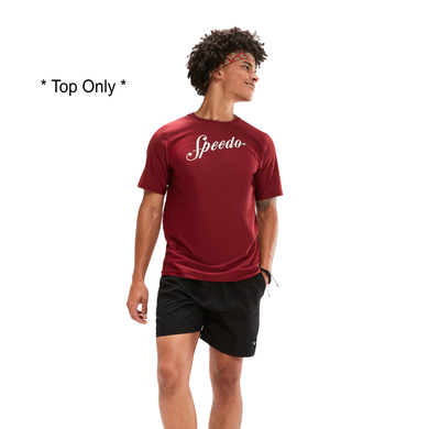 Oxblood Printed Short Sleeve Swim Tee