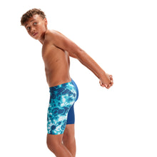 Load image into Gallery viewer, Boys Tie Dye Digital Allover V-Cut Jammer (Ammonite Blue)