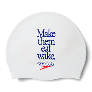 Eat Wake Slogan Printed Silicone Swimcap