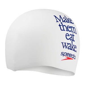 Eat Wake Slogan Printed Silicone Swimcap