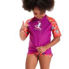 Load image into Gallery viewer, Surfs Up Short Sleeve Printed Rash Top Set