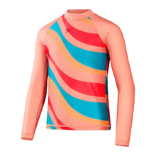 Load image into Gallery viewer, Girls Wave Allover Printed Long Sleeve Rash Top
