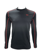 Load image into Gallery viewer, Eco End+ Tech Long Sleeve Rash Top (Black/Fed Red)